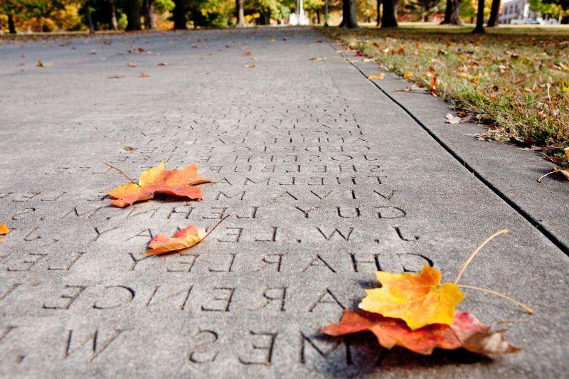 Every graduate at the University of Arkansas is etched in stone on our Senior Walk.